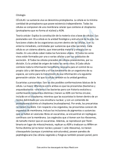 Apuntes de Citología: Estructura y Función Celular