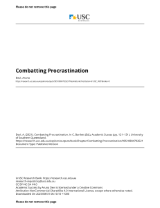 Combatting Procrastination: Academic Success Strategies