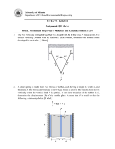 Civ E Assignment: Strain & Hooke's Law