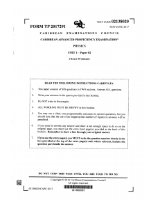 CAPE Physics Unit 1 Exam Paper