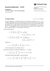 Numerische Mathematik I: Übungslösungen