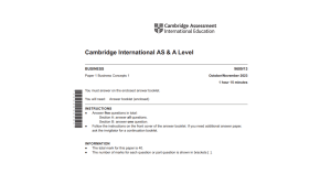 Cambridge AS & A Level Business Concepts Exam Paper