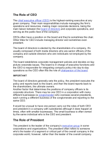 CEO, President, CFO, COO Roles & Responsibilities Explained