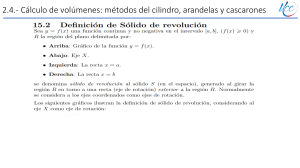 C&aacute;lculo de Vol&uacute;menes: M&eacute;todos de Cilindro, Arandelas y Cascarones
