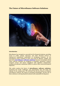 Microfinance Software Solutions: Future Trends & Technologies