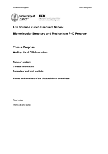 BSM PhD Thesis Proposal: Biomolecular Structure & Mechanism