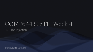 SQL Injection: Attacks and Prevention