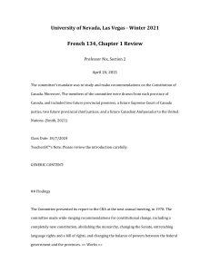 French 134 Chapter 1 Review: Canadian Constitution