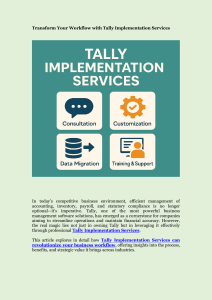Tally Implementation Services: Transform Your Workflow