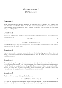 Macroeconomics II: DSGE Model Problem Set