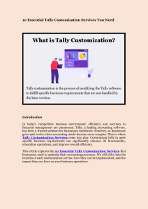Tally Customization: 10 Essential Services for Businesses