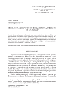 Finansowanie ochrony zdrowia w Polsce i Włoszech: Analiza porównawcza