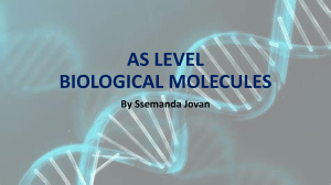 Biological Molecules: AS Level Biology Presentation