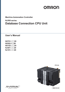 NJ/NX-series Database Connection CPU Unit User's Manual