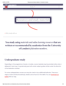 University of London: Resources and Study Materials