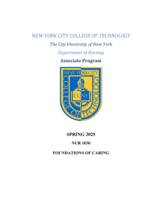 NUR 1030 Clinical/Lab Schedule - Spring 2025