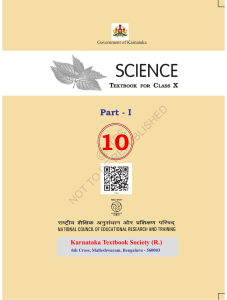 Livro de Ci&ecirc;ncias para a Classe X, Parte I - Karnataka