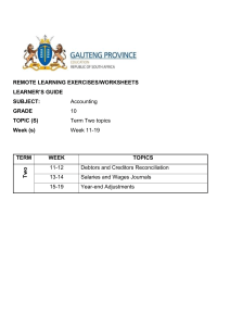 Grade 10 Accounting: Debtors, Creditors, Salaries, Year-End