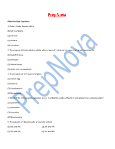 Cell Biology Objective Questions: PrepNova
