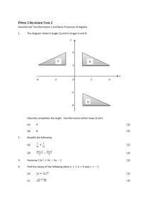 Form 3 Math Revision Test: Geometry & Algebra