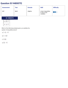 SAT Math Algebra Test: Linear Equations & Inequalities