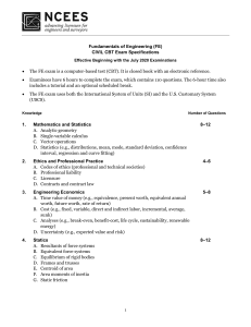 FE Civil CBT Exam Specifications (July 2020)