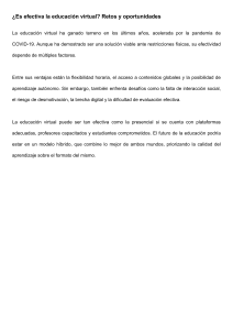 Educación Virtual: Efectividad, Retos y Oportunidades