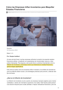 Inflaci&oacute;n de Inventarios: Detecci&oacute;n y Prevenci&oacute;n de Fraude