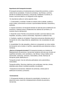 Importancia del Transporte Terrestre