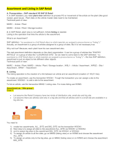 SAP Retail Assortment & Listing Guide