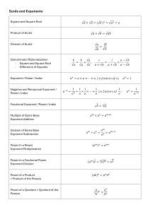 Surds and Exponents Cheat Sheet