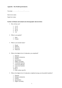 One Health RVF Questionnaire: Knowledge, Attitudes, Practices