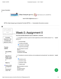 Conservation Economics Assignment: Week 0