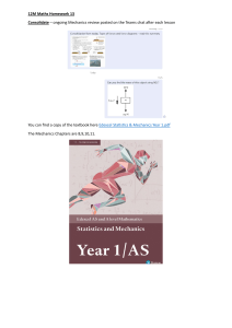 12M Maths Homework 13: Mechanics Review & Newton's Laws