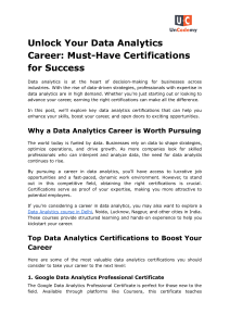 Data Analytics Certifications: Boost Your Career Success