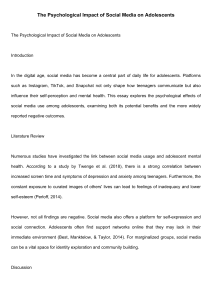 Social Media's Psychological Impact on Adolescents