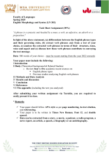 English Morphology & Syntax Assignment: Phrase Analysis