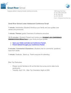 Great River School Conference Script: Lower Adolescent