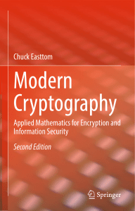 Modern Cryptography: Applied Mathematics for Encryption