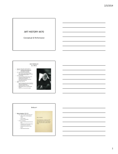 Conceptual & Performance Art: Baldessari, Gilbert & George
