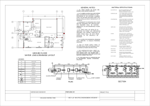 Ground Floor Water & Drainage Layout - Engineering Drawing