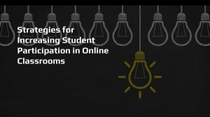 Increase Student Participation in Online Classrooms