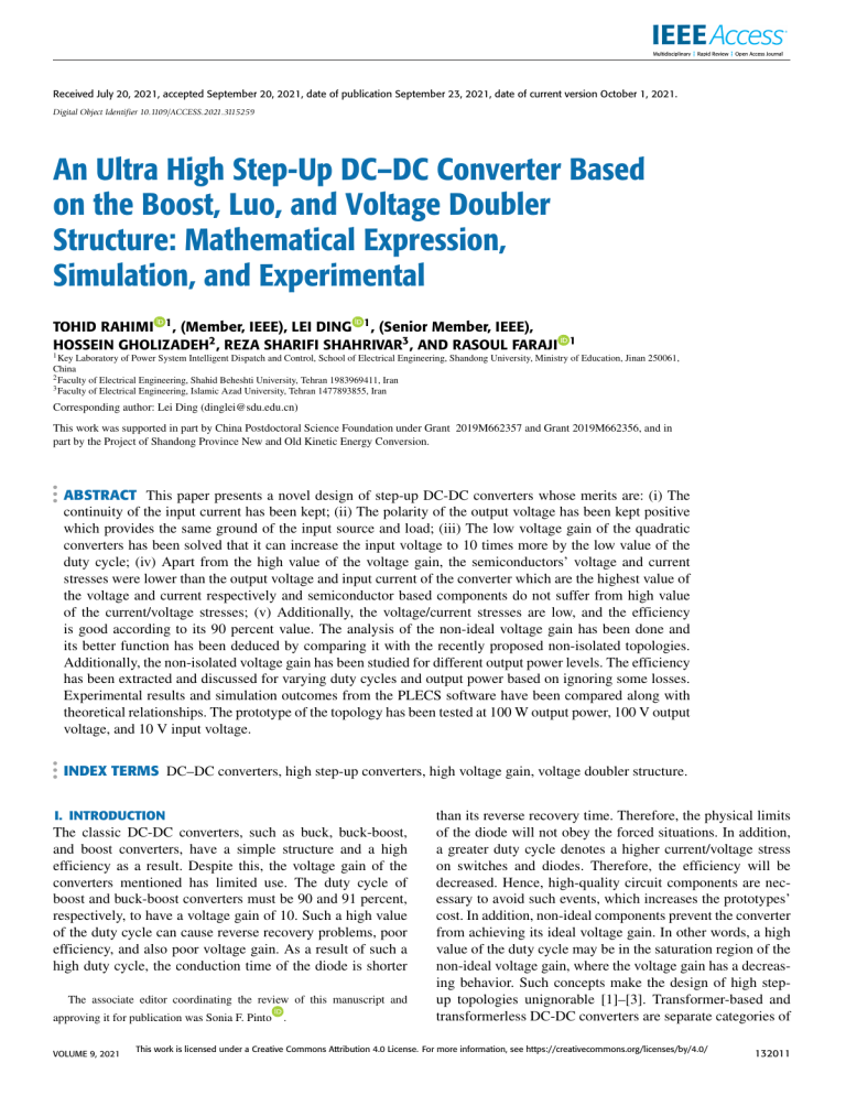 An Ultra High Step Up DC DC Converter Ba