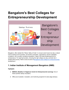Bangalore's Best Colleges for Entrepreneurship