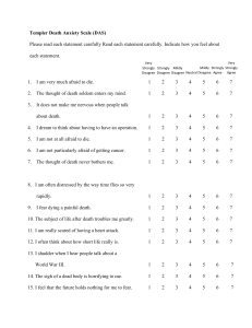 Templer Death Anxiety Scale (DAS) Assessment