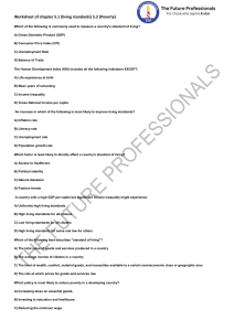 Living Standards & Poverty Worksheet: GDP, HDI, & More