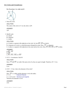 Circles and Circumference Worksheet