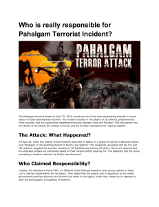 Pahalgam Terrorist Attack: Who's Responsible?
