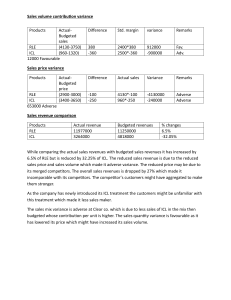 Sales Variance Analysis: RLE vs. ICL - Financial Report