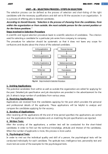Selection Process Steps in POM | MG 8591 Course Material